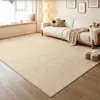 Alfombra para Sala de Estar, Lavable y Limpiable, Estilo Vintage Crema, Lujo Ligero Francés, Alfombrilla de Piso para Sofá de Dormitorio de Gama Alta, Cobertura Completa de Área Grande