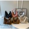 Casual Soft Collapsed Large Bag Feminino 2024 Nova All-match Grande Capacidade Tote Bag Vintage Bucket Bag Texted Underarm Bag