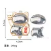 Colgante Gato de la Fortuna de Brocado Dinastía Song - Estilo Chino Suerte y Salud Base de Gato de la Fortuna Gota de Aceite con Cubierta de Doble Cara Accesorio Colgante