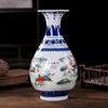 Vaso Cerâmico Colorido Azul e Flores de Jingdezhen para Sala de Estar em Casa Estilo Chinês Ornamentos de Porcelana Corredor Artesanato Suave