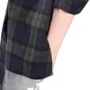 Vestido Camisa Midi de Algodón Puro a Cuadros Estilo Coreano Suelto con Bolsillos de Solapa y Mangas Largas para Mujer Otoño 2026