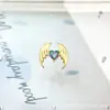 Pendientes de Aleación de Titanio F136 Corazón de Ángel Ala de Zirconia G23 Titanio Rosca Interna Joyería para Piercing de Labio Cabeza