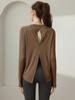 Blusa deportiva de manga larga para mujer, de alta gama, de nailon jacquard, para yoga, pilates y fitness, para otoño