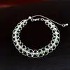 Pulseira Redonda de Malha com Contas e Fecho de Cordão para Mulheres Levemente Luxuosa de Alta Qualidade na Moda Anel de Mão Design de Nicho Joia de Mão