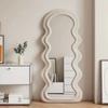 Espejo de Cuerpo Entero de Piso Estilo Crema Subnet Ola Roja Espejo Hecho Especial con Forma Hogar Montado en Pared Adhesivo de Pared Estilo Ins Espejo de Prueba