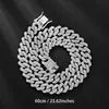 Hebilla Cuadrada Clásica Bigote de Dragón Rombo de 14 mm Incrustado con Diamante Collar Cubano Venta Caliente Transfronteriza Fuente de Amazon Mismo Estilo para Hombres y Mujeres
