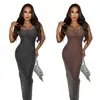 C7551 Transfronteiriço Aliexpress Amazon Moda Europeia e Americana Feminino Sexy Tela Strass Bodycon Costas Nuas Vestido