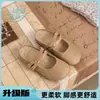 Mules populares de lino estilo Birkenstock de punta cerrada para mujer, nuevo modelo de verano 2026, con aumento interno de altura y suelas gruesas, sandalias Mary Jane