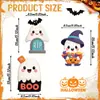 Adorno de Madera de Fantasma de Dibujos Animados para Halloween BOO Lindo Fantasmita Forma de Lápida Decoración DIY Adorno de Madera