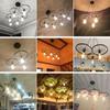 Lámpara de araña loft Estilo industrial vintage Arte en hierro Rueda de planta verde Lámparas decorativas personalizadas creativas para tienda de ropa, restaurante
