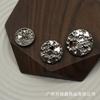 Botão de Metal Redondo Poker Botão para Casaco de Lã Tricotado Simples Versátil Decorativo Botão Costurado à Mão