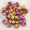 Novas Contas de Abóbora Longas Torcidas 10x13 Contas de Vidro Iridescentes Galvanizadas Acessórios para Pulseira Colar DIY Atacado em Estoque