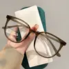 Óculos Artísticos Vintage de Armação Grande para Mulheres com Miopia, Personalizáveis com Receita, Versáteis, Estilo Relaxado, Anti-Luz Azul, Lentes Sem Grau