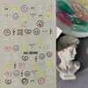 Adesivos de Unha Artística Face Sorridente Amarela 5D Em relevo Estéreo Padrão Criativo DIY Adesivos de Unha para Crianças Modelo Hg
