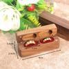 Nueva Caja para Anillos Largos Caja Magnética Cuatro Anillos Caja de Joyería Empaque de Nogal Negro para Joyería Empaque de Joyería Propuesta Mujeres