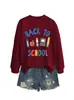 Volta às aulas Amazon eBay Estação Independente Moda Casual Feminina Outono Inverno Novo Moletom com Capuz Manga Longa Gola Redonda