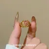 Anillo de Moda Exquisito de Gama Alta Creativo con Forma de Corazón Diamante Rombo Brillo Estilo Anime para Uso Diario