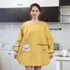 Avental de Manga Longa para Trabalho, Roupa de Cozinha, 100% Algodão, Impermeável, Estilo Curto, Modelo Popular Feminino, Novo Avental 2026 Top Feminino
