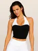 Chaleco Deportivo de Bloques de Color Patchwork Transfronterizo de Comercio Electrónico Europeo y Americano Ropa de Yoga para Mujer Top Versátil de Fitness Pilates con Almohadillas en el Pecho