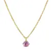 Collar Transfronterizo Chapado en Oro de 18 Quilates Zircón para Ojos Degradado Colorido Acero Inoxidable Incrustado con Cuatro Garras Cadena para Clavícula Moda Europea y Americana