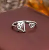 Anillo de Plata de Ley 925 100 Apellidos Familiares Apellido Familiar Anillo para Mujer Nuevo Amor Diseño de Nicho Sentido Anillo de Dedo Abierto Todo-partido Regalo