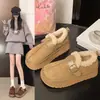 Zapatos Birkenstock de suela gruesa con forro de felpa para abrigar, botas de nieve para mujer, nuevo estilo 2026, mocasines de invierno, zapatos para conducir, zapatos de algodón Birkenstock