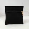 Bolsa de terciopelo portátil con cremallera de suministro directo para empaque de joyas, anillos y accesorios, bolsa de almacenamiento de terciopelo de doble cara