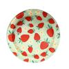 Prato de Papel Fruta Morango Vermelho Lingrong Redondo Festa de Aniversário Descartável Biodegradável Decoração de Festa Prato de Jantar de Papel