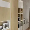 Fábrica de guarda-roupas sob medida para casa inteira em Moganshan, painel ecológico, porta de armário de vidro minimalista, porta a porta para armário de teto, aparador