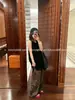 Pantalones de estampado de leopardo favoritos de estilo 'old money', sensación holgada, pantalones casuales de Tencel y lino para mujer, verano, pierna ancha, pierna recta holgada