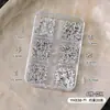 Accesorios para Uñas Cruzadas Celebridad de Internet Paquete Mixto de 6 Rejillas Negro Pistola Plata Cruz Tridimensional Metal Retro Decoraciones para Uñas