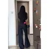 Temporada de comercio transfronterizo: Jeans de pierna ancha de mezclilla en color piel de vaca, nuevo estilo de verano para personas petite, diseño versátil con colores contrastantes, corte holgado