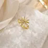 Anillo Giratorio Europeo y Americano Más Vendido para Mujer, Circonita Micropavimentada, Versátil, Moderno, Lujo Accesible, Anillo Chapado en Oro de 18 Quilates de Cobre al por Mayor