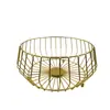 Cesta de frutas de hierro de lujo ligero transfronteriza, bandeja de frutas de metal hueca creativa para sala de estar de casa, mesa de centro, cesta de almacenamiento de bocadillos