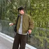 Chaqueta de moda transfronteriza a prueba de tres usos, cuello alto, acolchada, color liso, retro, deportiva, casual, de aviación, versátil, prenda de abrigo