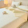 Cubrecama Acolchado de Algodón Lavado Estampado Estudiante Pieza Única Tatami Sábana Gruesa Juego de Tres Piezas para Todas las Estaciones