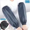 Mangas de Cuero Impermeables Resistentes al Desgaste Engrosadas Estilo Extendido para Hombres y Mujeres Adultos Sobremangas de Cuero Suave a Prueba de Aceite Mangas de Trabajo para Lavar Platos