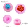 Molde de Silicone Líquido Tridimensional de Rosa para Bolo Fondant, Vários Formatos de Flores Moldes de Silicone para Sabonete, Mini Criativo