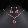 Colar de Gota d'Água com Zircônia Fashion Luxo Leve Temperamento de Alto Padrão Corrente para Clavícula Colar Exquisito de Luxo Leve Brinco Atacado