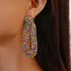 Pendientes Geométricos de Circonita Colorida de Lujo Ligero Europeo y Americano, Pendientes de Personalidad Exagerada de Nicho Transfronterizo, Temperamento de Gama Alta para Mujer