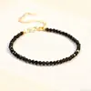 Pulsera de Cuentas de Obsidiana Ultradelgadas de 3 mm con Ojos de Colores para Mujer, Pulsera de Diseño Personalizado Estilo Retro, Pulsera de Cristal al por Mayor