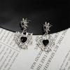 Dulces aretes geniales oscuros calientes para chica viento y2k amor telaraña personalidad moda viento frío aretes de Halloween al por mayor