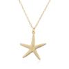 Collar Colgante de Estrella de Mar con Circonita Chapado en Oro de 18 Quilates Estilo Océano de Venta Caliente Transfronteriza Aogu para Mujer, Cadena de Clavícula Versátil y de Moda