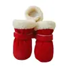 Botas de nieve acolchadas con suela suave y forro de felpa para perro mascota, juego de patas para perro Teddy Bomei VIP que el perro oso, zapatos para mascotas al por mayor