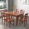 Juego de Mesa y Sillas de Comedor de Madera Maciza, Moderno y Sencillo, Adecuado para Apartamentos Pequeños, Mesa de Comedor Rectangular para 4-6 Personas, Uso Doméstico
