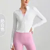 Primavera Otoño Europa América Transfronteriza Chaqueta Deportiva Manga Larga Running Ajustada Alta Elasticidad Fitness Yoga Ropa Top Fitness Chaqueta Mujer