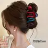 Pinza para el cabello curva de acrílico de alta gama estilo francés extragrande para mujer, pinza de garra básica versátil para recogidos, pinza de tiburón estilo ins