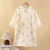 Algodón Puro Clase A Verano Delgado Infantil Bata de Baño Dibujos Animados Pijamas de Bebé Ropa de Casa Ropa de Aire Acondicionado Amigable con la Piel Absorbente de Sudor Transpirable