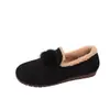 Zapatos de Invierno para Mujer Bean Estilo Nuevo de Un Paso 2026 Felpa Plus Cálidos de Moda Suela Suave Engrosados de Algodón Antideslizantes para Mujer