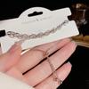 Serie Plata Verano Nuevo Exquisito Versátil Pequeño Fresco Pulsera de Zirconia Personalidad Lujo Ligero Sensación de Alta Gama Joyería de Mano